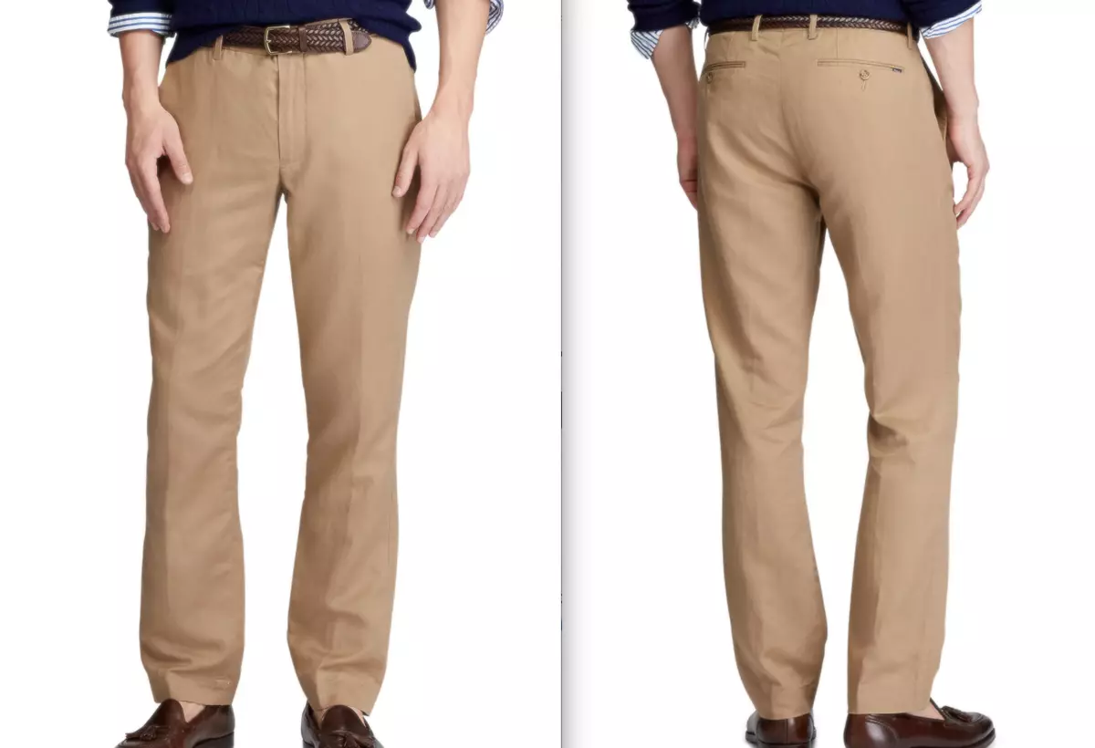 POLO RALPH LAUREN Men s Khaki Straight Fit Lightweight Linen Blend Pant NWT 125
