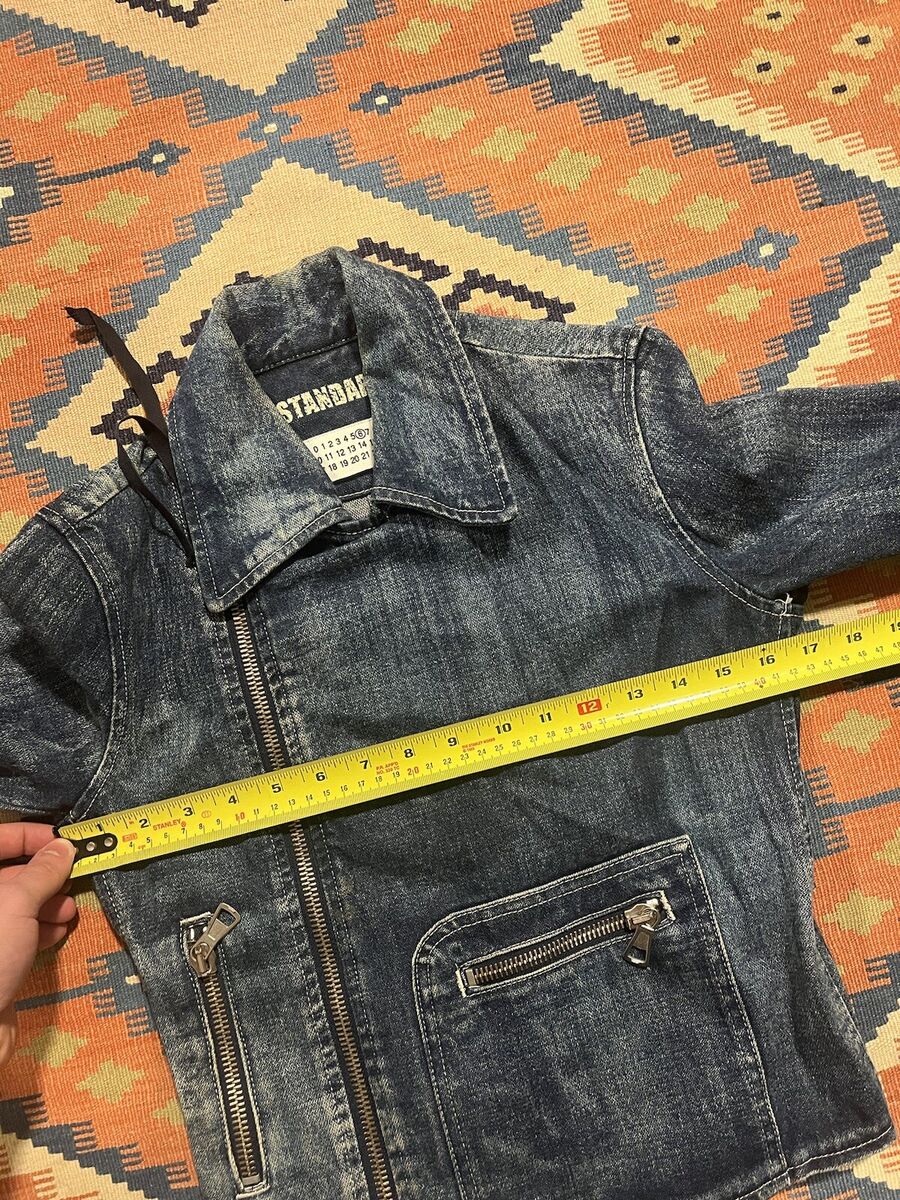 Maison Margiela MM6 Zip Biker Denim Jacket Size 36 SS/02 Maison Margiela MM6 Zip Biker Denim Jacket Size 36 SS/02