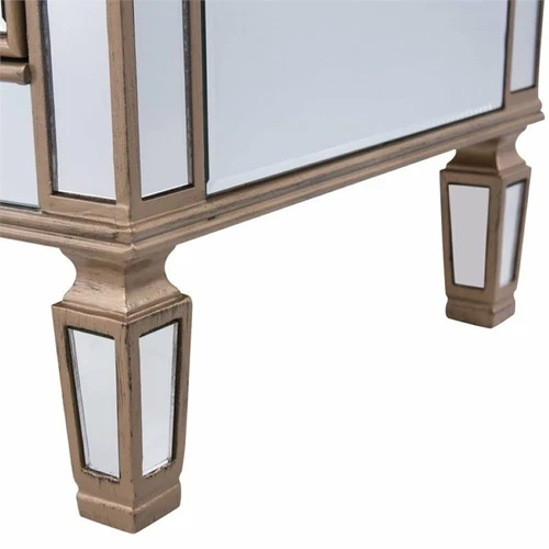 Elegant Decor Contempo 6 Drawer 60" Mirrored Dresser in Hand Rubbed Antique Gold - Picture 8 of 8