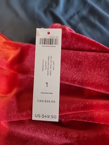 Nuevo con etiquetas Chicos Mujeres Chili Sangre Naranja Rojo Terciopelo Sin Mangas Top Cuello Simulado 1/S Pequeño - Imagen 5 de 11