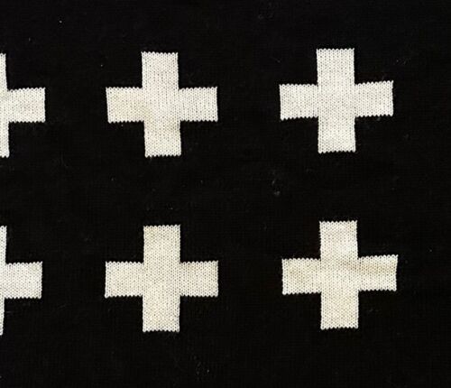 Swiss Cross Black And White Two Sides 2hollis Blanket - Picture 4 of 4
