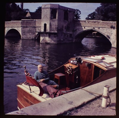 Magic Lantern Slide BOAT CALLED LOCHEARN AT ST IVES CAMBS C1961 VINTAGE PHOTO  