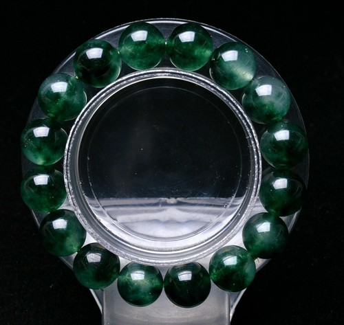100% Natural 12mm Green Jadeite Round Gemstone Beads Bracelet 7.5" - Picture 7 of 12