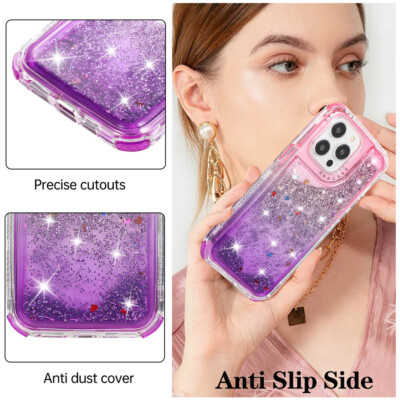 Coque IPhone 14/15 Pro Max Pailletée Dégradé Avec Miroir - Soft Case - Rose