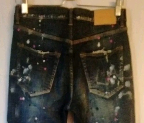 PURPLE BRAND JEANS STYLE #P001 BLUE SKINNY DISTRESSED SPLATTERED PAINT SIZE 30 - Picture 7 of 14