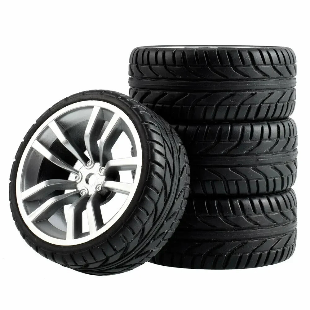 4x 1/10 RC Rally Car WHEELS & TIRES Set For HPI KYOSHO For Tamiya TT02 XV01 MST