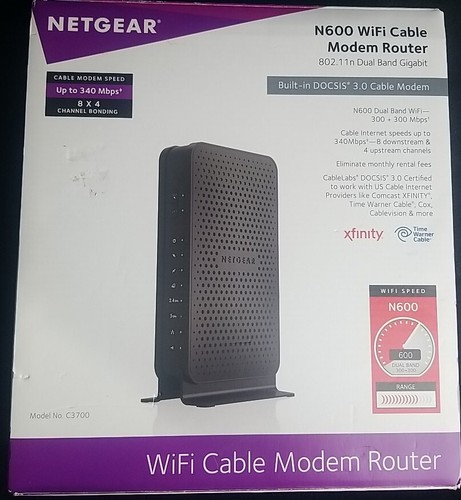 NETGEAR N600 (8x4) WiFi DOCSIS 3.0 Cable Modem Router