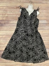 A NEW DAY BLCK AND WHITE FLORAL a-line DRESS SZ XXL
