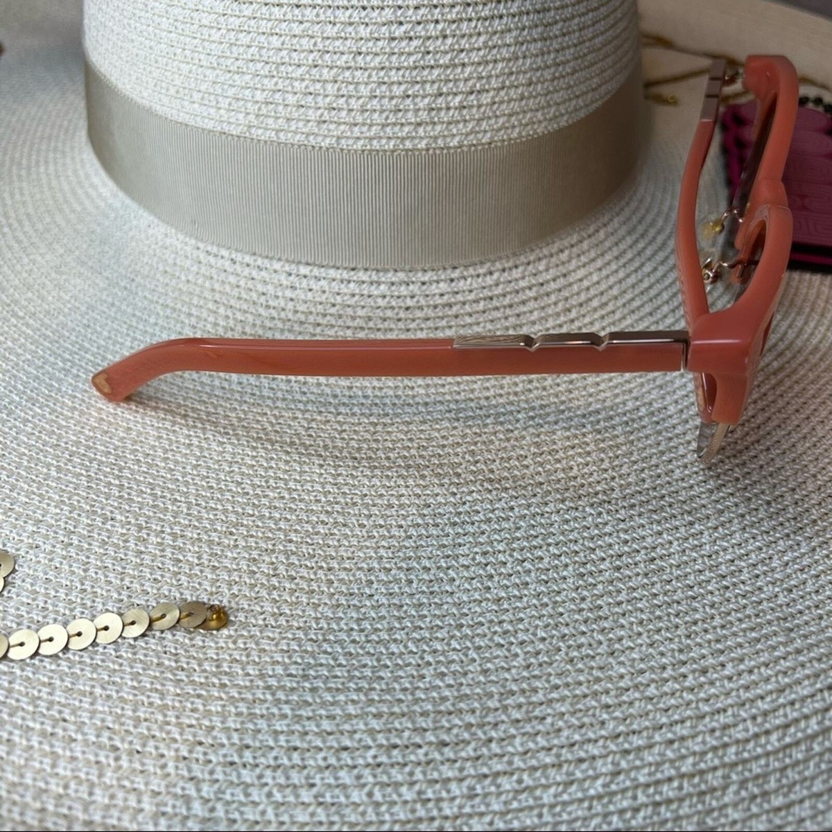 Pared “Up & At ‘Em” Coral & Rose Gold Sunglasses, NIB! Lauren Ralph Lauren pencil skirt main image 2