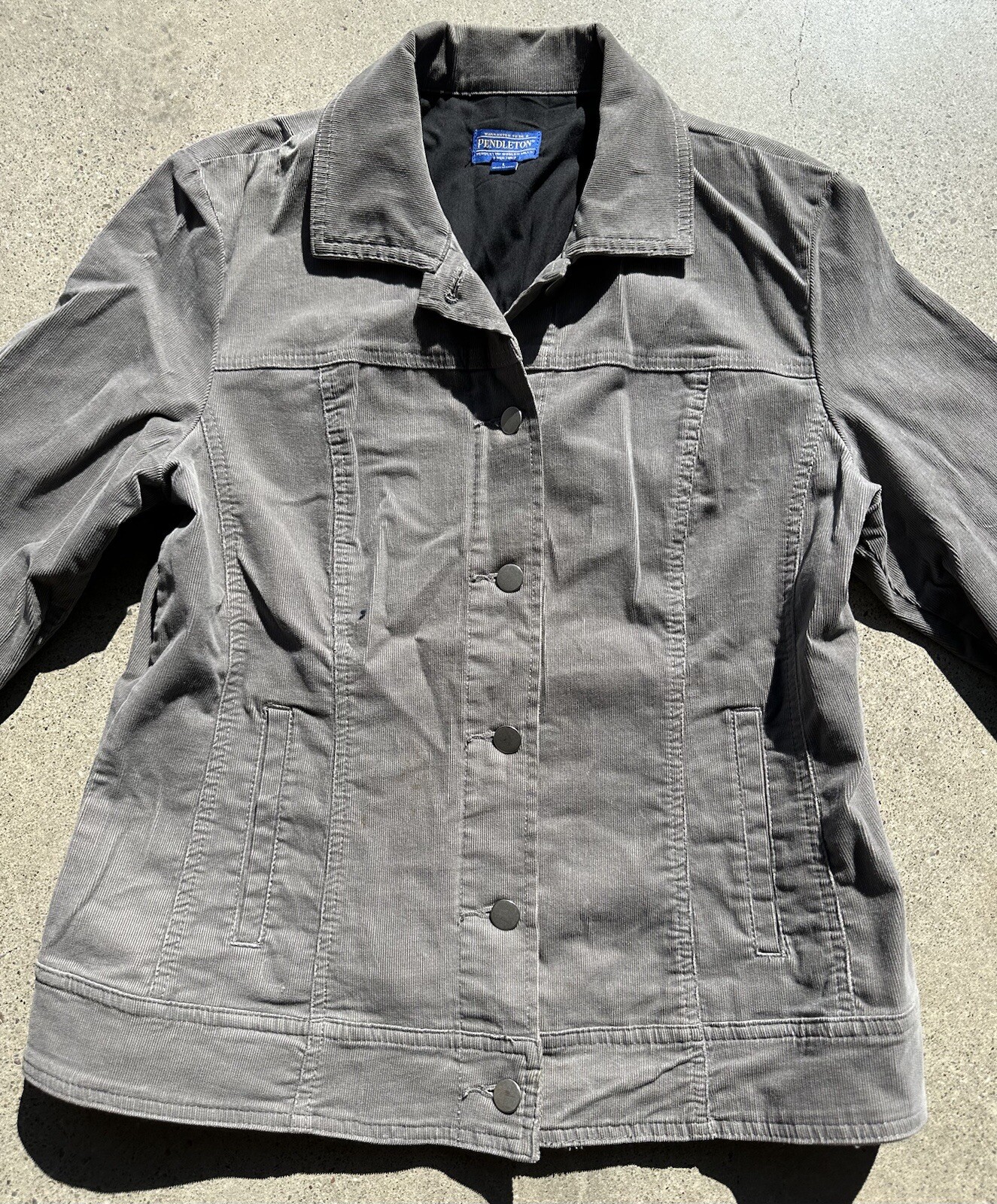 Vintage Pendleton Gray Buttoned Coat / Jacket Siz… - image 2