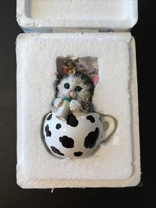 So Utterly Adorable Kitten Cat In A Tea Cup Hamilton Bradford Cups Of Affection Ebay