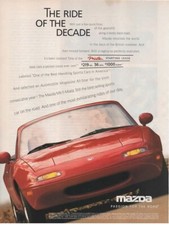 Print Ad 1996 Mazda Miata MX-5 Convertible Sports Car-The Ride of the Decade