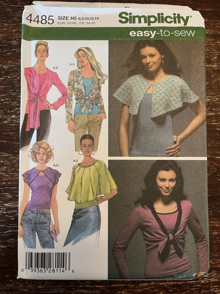 JAPAN　写真集 Simplicity 4485 UNCUT Sewing Pattern, Misses' Capelet & Top, Size