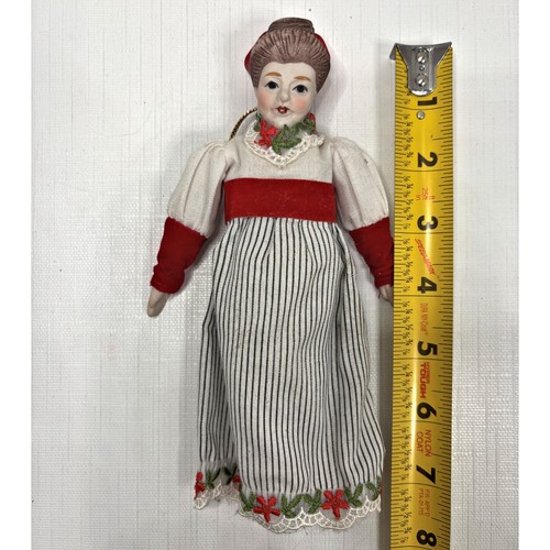 Victorian Grandma Doll Christmas Ornament Porcelain Holiday Collectable Vintage - Picture 2 of 3