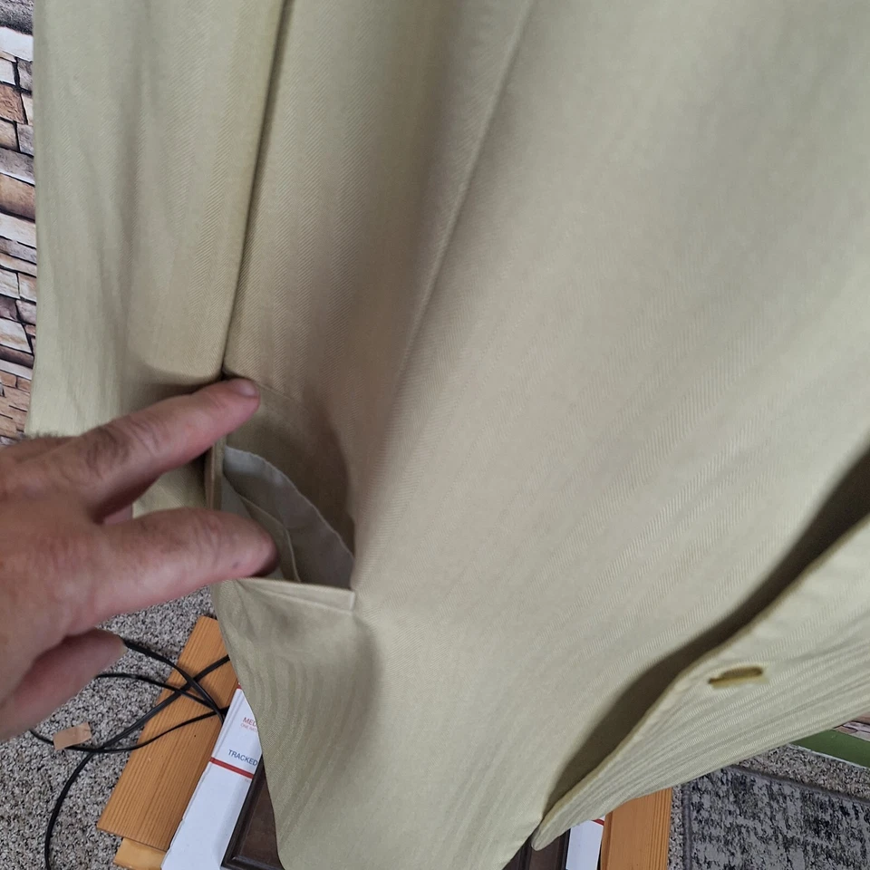 Jaqueta esportiva masculina Geoffrey Beene 48R bege seda 3 botões sem ventilação - Imagem 4 de 4