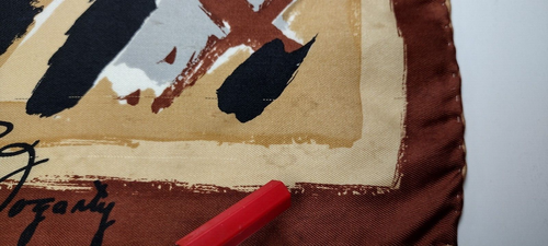 ANNE FOGARTY Abstract ALL SILK Scarf Vintage JAPAN Signature David E. Schwab - Picture 20 of 22