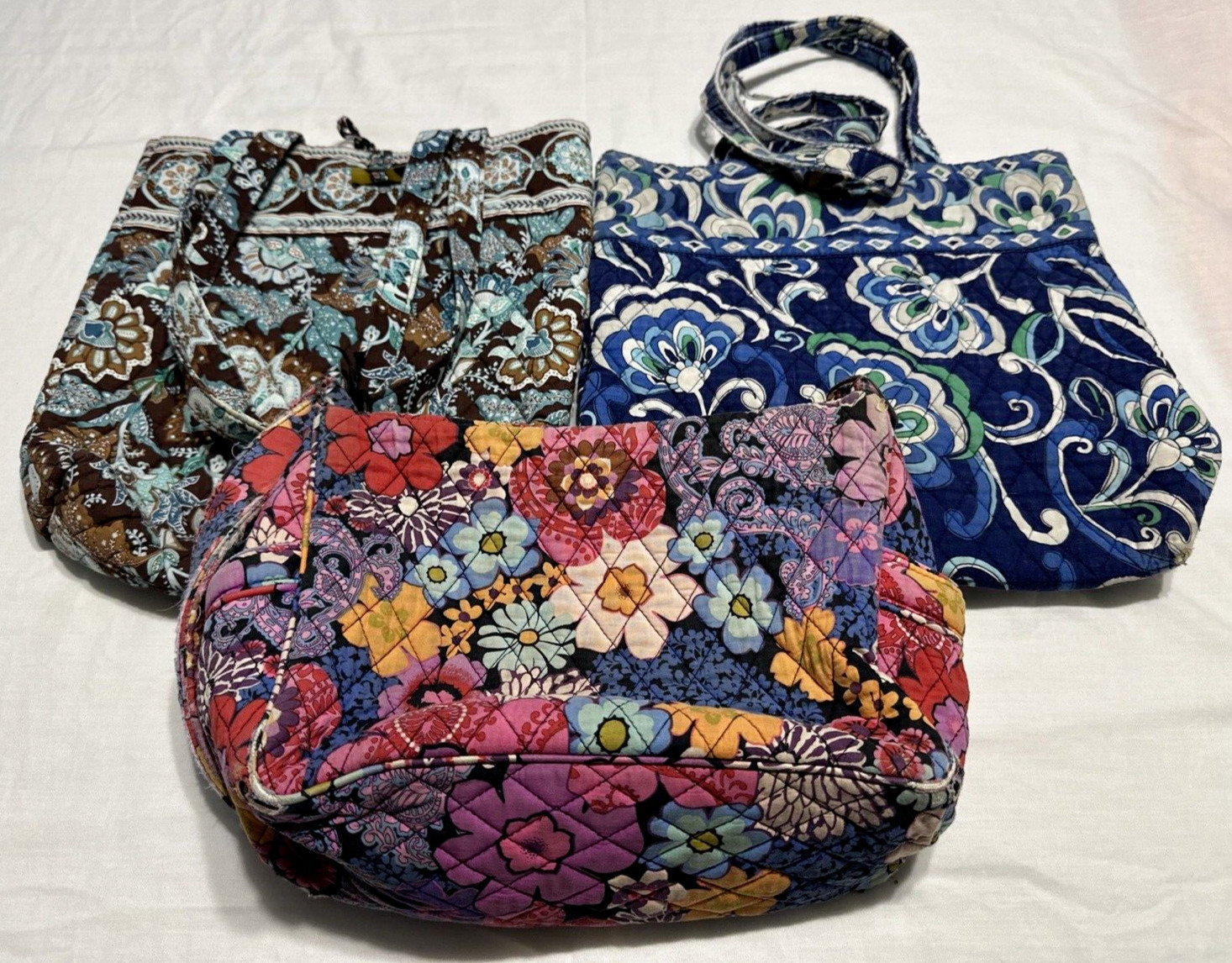 Three Vera Bradley Java Blue & Mediterranean Blue… - image 2