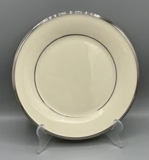 Lenox China SOLITAIRE Salad Plate 8" Ivory w/ Platinum Trim USA