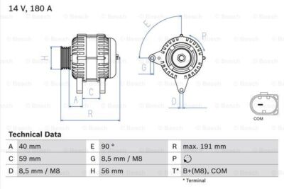 Bosch 0 986 081 890 Alternator for SEAT ŠKODA VW