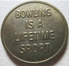 Good For BOWLING  is Life Time Sport 'SHOWPLACE LANES' Token. (K278)