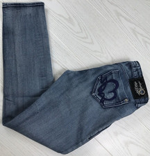 Womens South Pole Jeans 5 Faded Blue Straight Embroidered Stretch Y2K Vintage