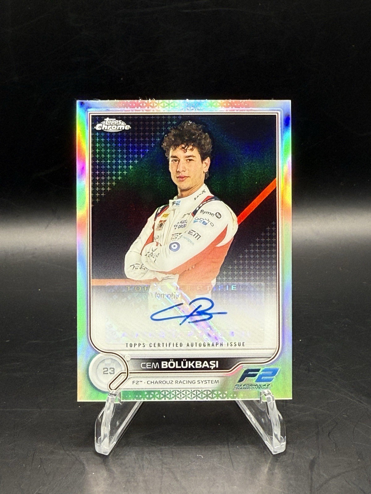 2022 Topps Chrome Formula 1 Cem Bolukbasi Autograph Auto Refractor Card #CAC-CB