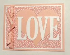 Stampin Up GREETING CARD KIT ~x4 w/Env~ Large Letter LOVE Pink Heart