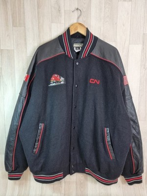 CN Eisenbahn Mitarbeiter Jacke schwarz Leder Wolle XXXL 3XL Mantel mechanisch Bischof