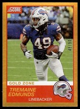 2019 Score Gold Zone Tremaine Edmunds 45/50 Buffalo Bills #127