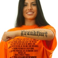 2 X Frankfurt Tattoo Schriftzug In Schwarz - Temporary Haut Tattoo (2)
