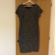 Ann Taylor Womens Brown/Grey Floral Sleeveless Knee/Midi Sheath Dress Size 16