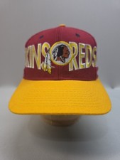 Vintage 90s Washington Redskins Signatures AJD Spell Out Snapback Hat  Cap -RARE