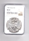 1996 American Silver Eagle NGC MS 69