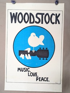 1970 Woodstock Poster Peter Peragno Dove Guitar Music Love Peace