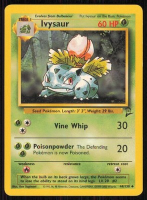 Ivysaur 44/130 Uncommon Base Set 2 Pokemon Lightly Played