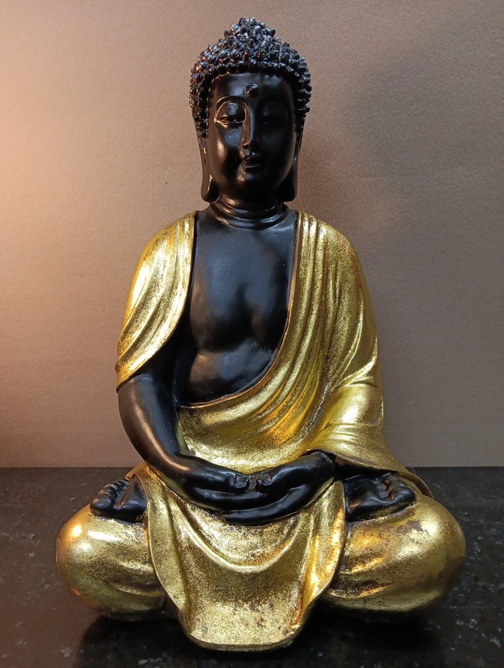 ALPINE CORP "BUDA" ZEN INTERNO/EXTERIOR, JARDIM DE BÊNÇÃO, DECORAÇÃO, H 15"XW10", DOURADO - Imagem 2 de 4