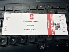 8/29/26 Stanford Cardinal Vs Hawaii Rainbow Warrior Ticket Great Game !