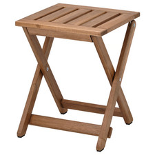 Sgabello pieghevole da esterno IKEA NÄMMARÖ seduta compatta in legno marrone chiaro 37x45 cm