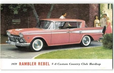 Vintage Postcard 1959 RAMBLER REBEL V-8 Custom Phoenix, AZ Car Dealership Ad