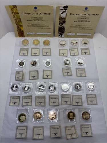 American Mint Coins. Battles of World War II, Gold Eagles, Kennedy, Marines,