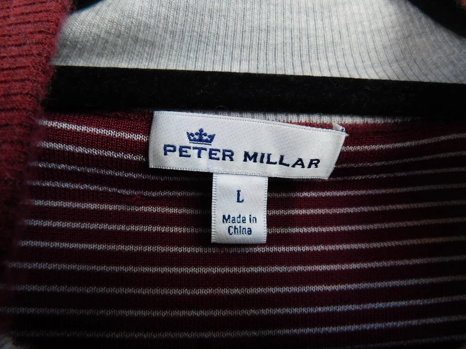 Peter Millar Sweater Mens Large Red Half Zip Cashmere Blend Pullover Lightweight - Image 3 of 4
