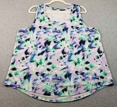 Member s Mark Tank Top Women s Extra Large XL Strokes Abstract Sleeveless Gym