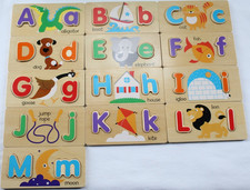 Melissa  Doug ABC Picture Boards Wooden Puzzles Letter Recognition Fine Motor
