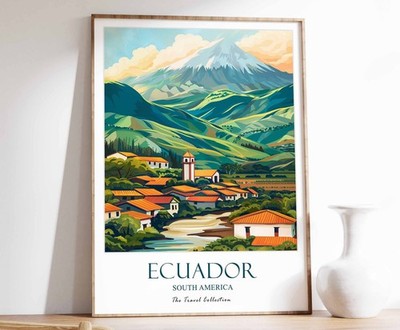 11_Ecuador Reiseposter, Ecuador Druck, Südamerika Reisekunst, Blumenposter