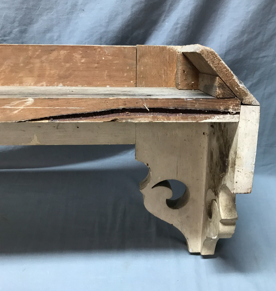 Antique VTG Interior 47" Victorian Window Top Wood Valance Pediment Old 1514-25B