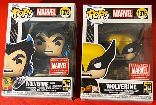 Funko Pop Marvel Collector Corps Exclusive WOLVERINE 1376 Brown Suit & 1372 Lot.