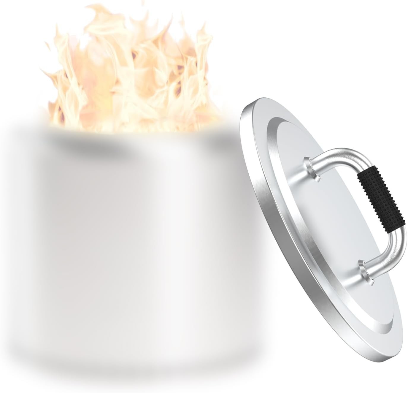 Stainless Steel Fire Pits Round Lid Cushioned Handle for Sol