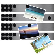 Magnetic Whiteboard Strip Set - 4 Pack, 2x15 Inch Silver Adhesive Memo Board for
