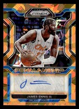 2021 PANINI PRIZM JAMES ENNIS III PM-JEN PENMANSHIP PRIZM ORANGE ICE AUTOGRAPH