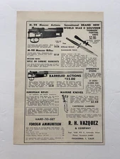 Vintage 1950 Print Ad R.H. Vazquez Gun Hunting Marine Knives Mauser Ad